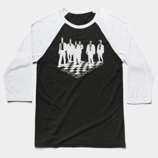 WHITE MOVES FIRST Baseball T-Shirt